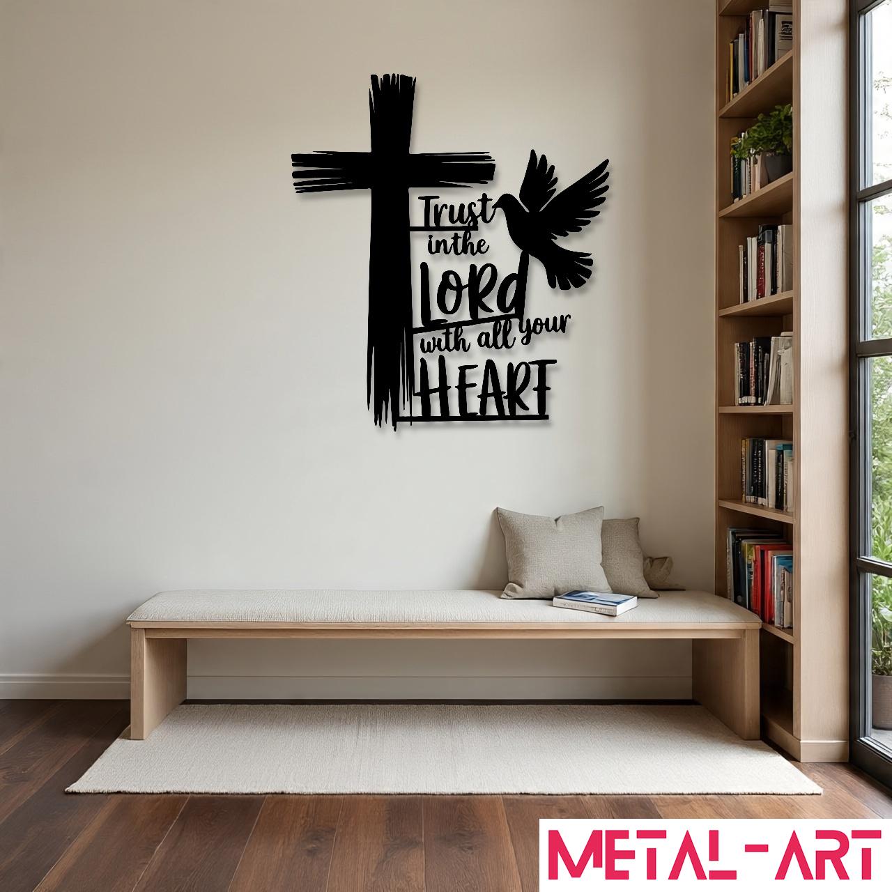 Wings of Belief - laser-cut metal wall art