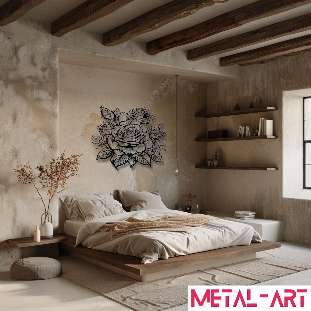 Rose Reverie - laser-cut metal wall art