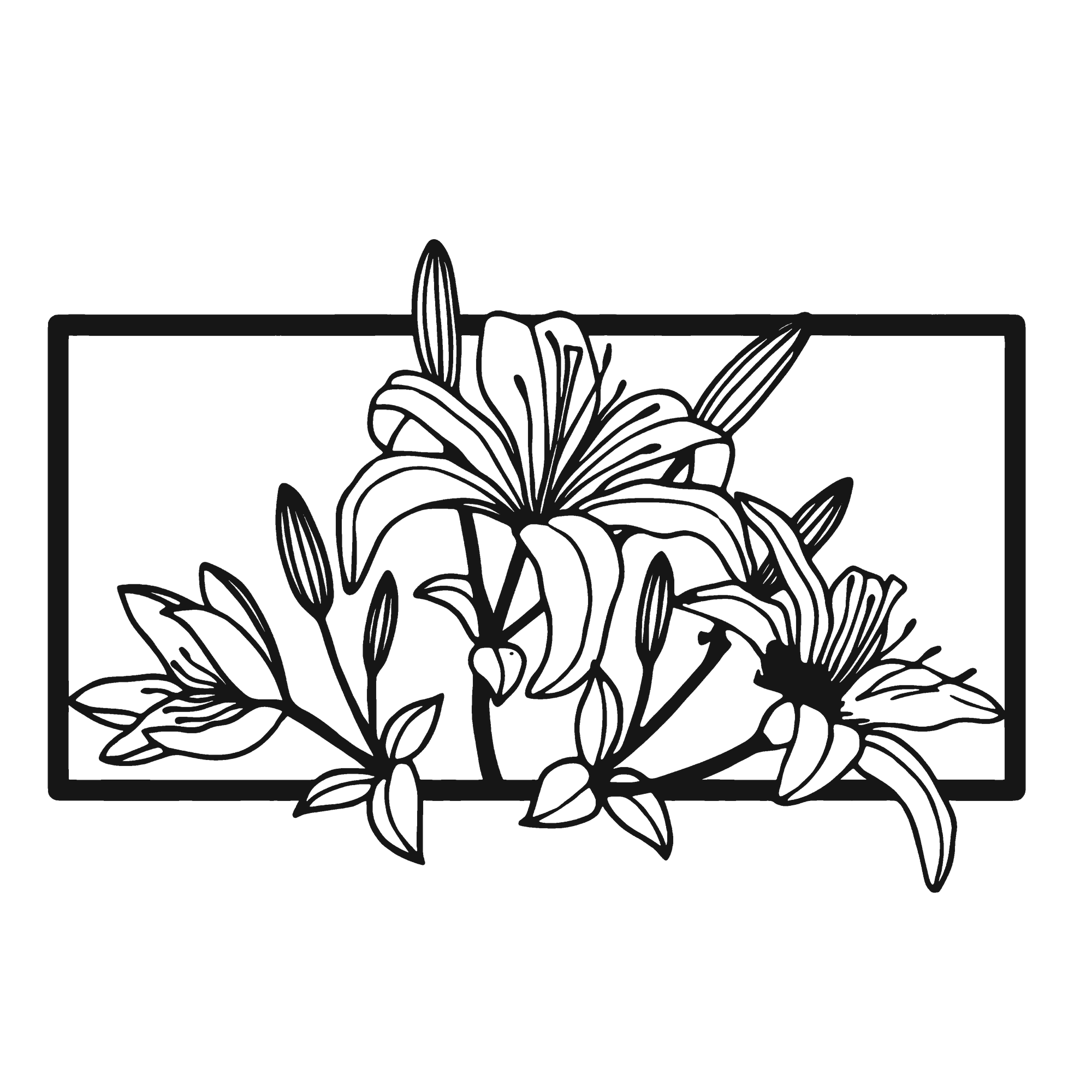 Lily Frame Grace - laser-cut metal wall art