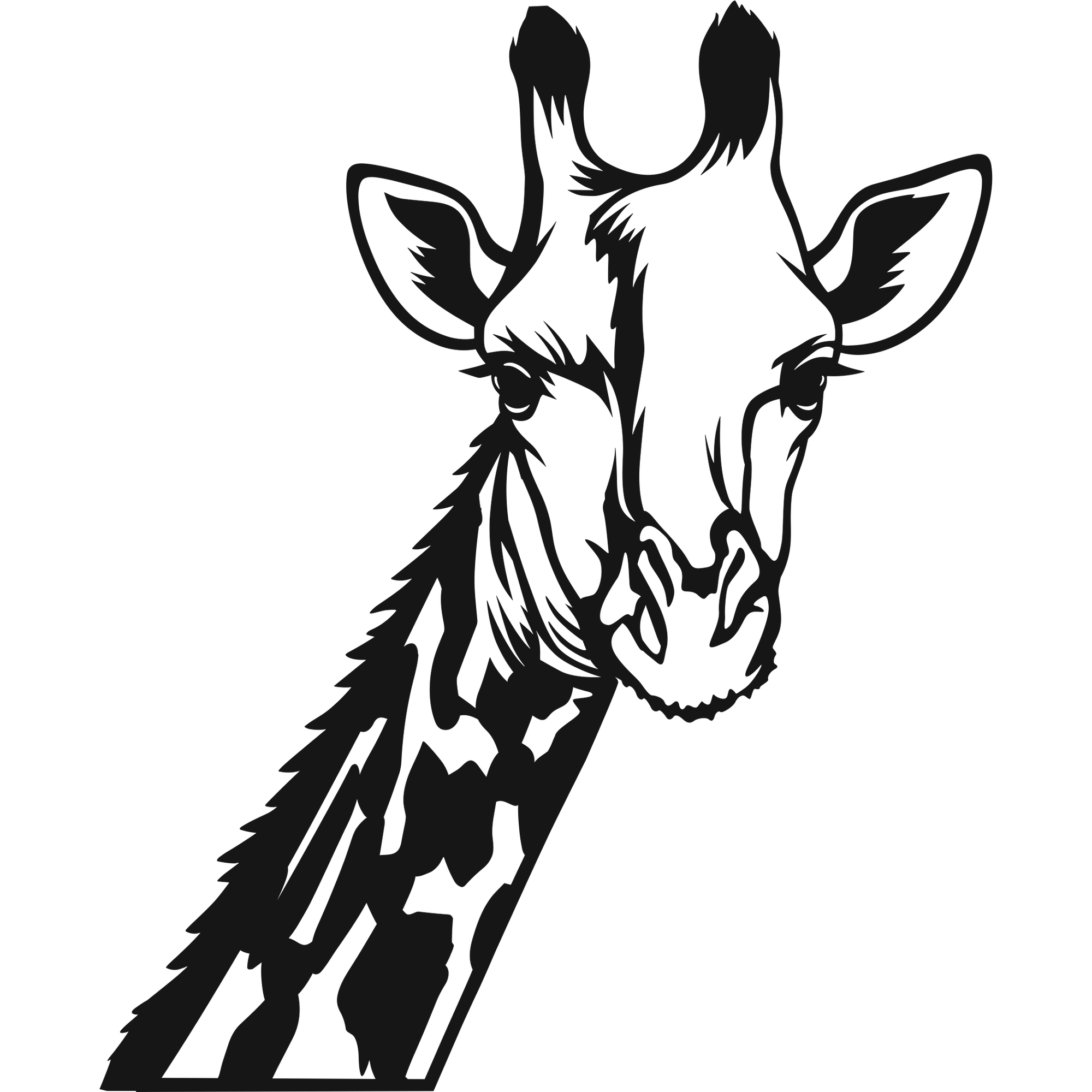 Graceful Giraffe - laser-cut metal wall art