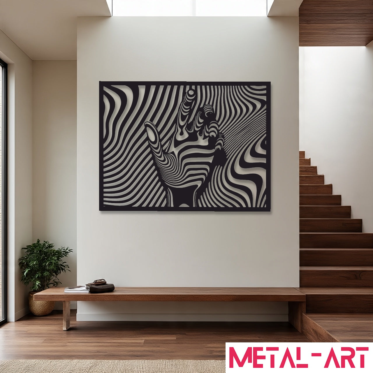 Phantom Touch - laser-cut metal wall art