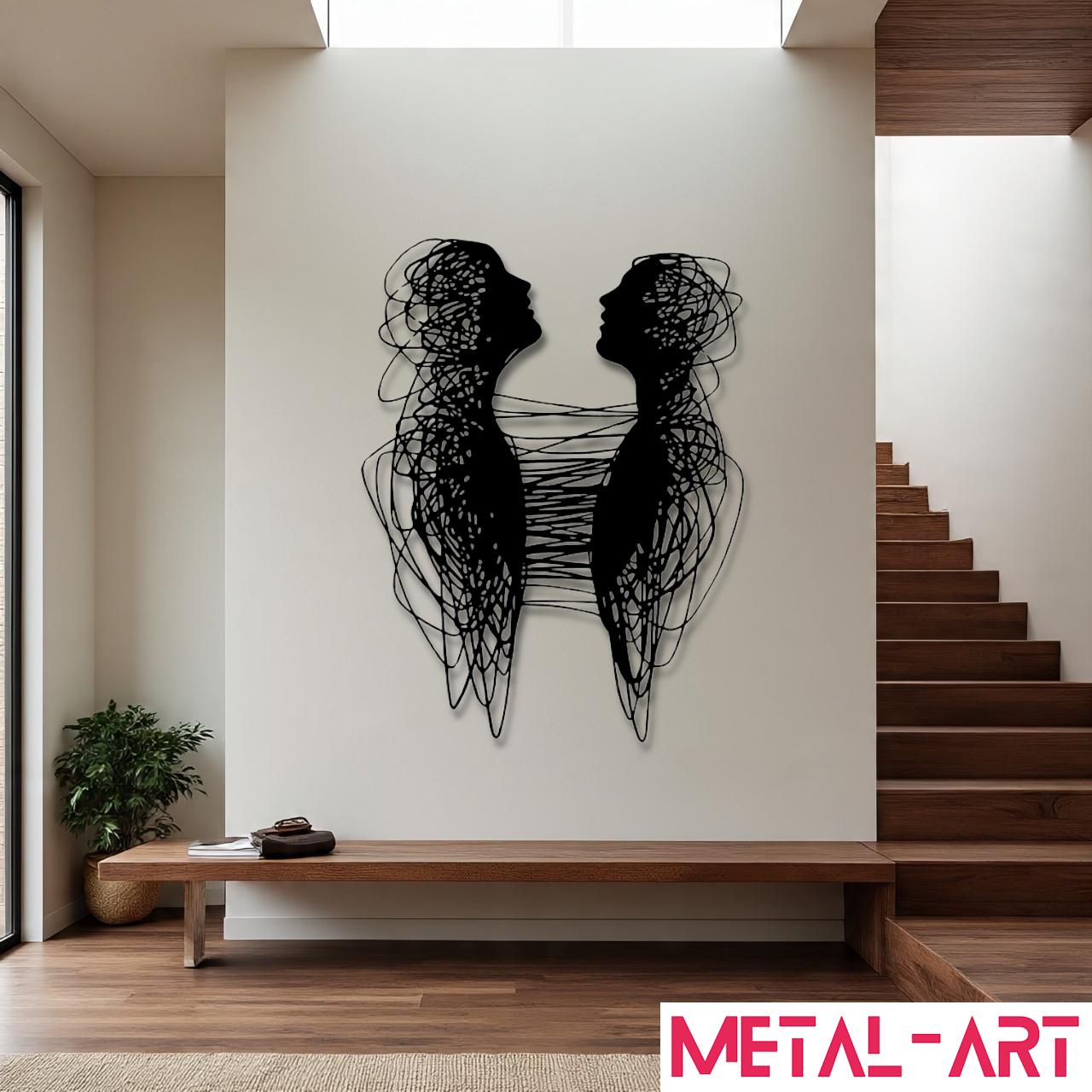 Entangled Minds - laser-cut metal wall art