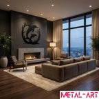 Driftwood Dolphins - laser-cut metal wall art