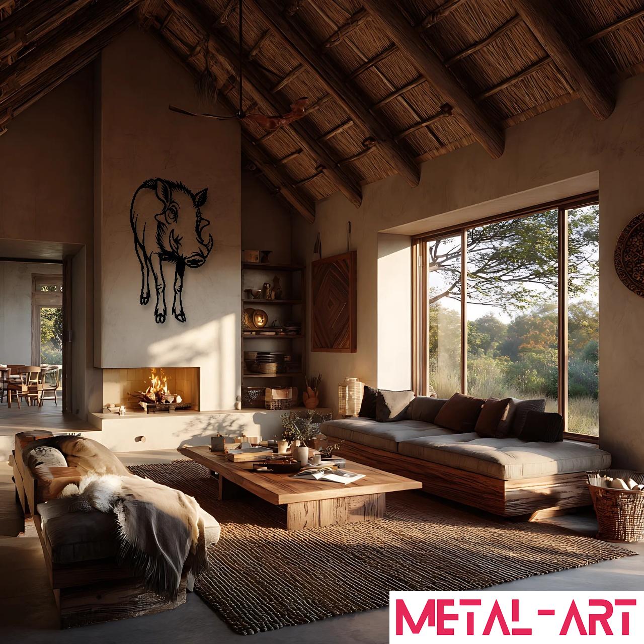 Warthog Watch - laser-cut metal wall art