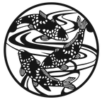 Flowing Koi - laser-cut metal wall art