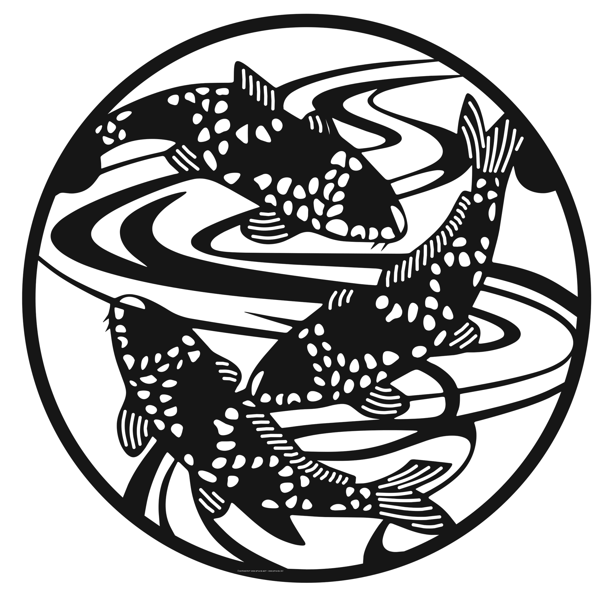 Flowing Koi - laser-cut metal wall art