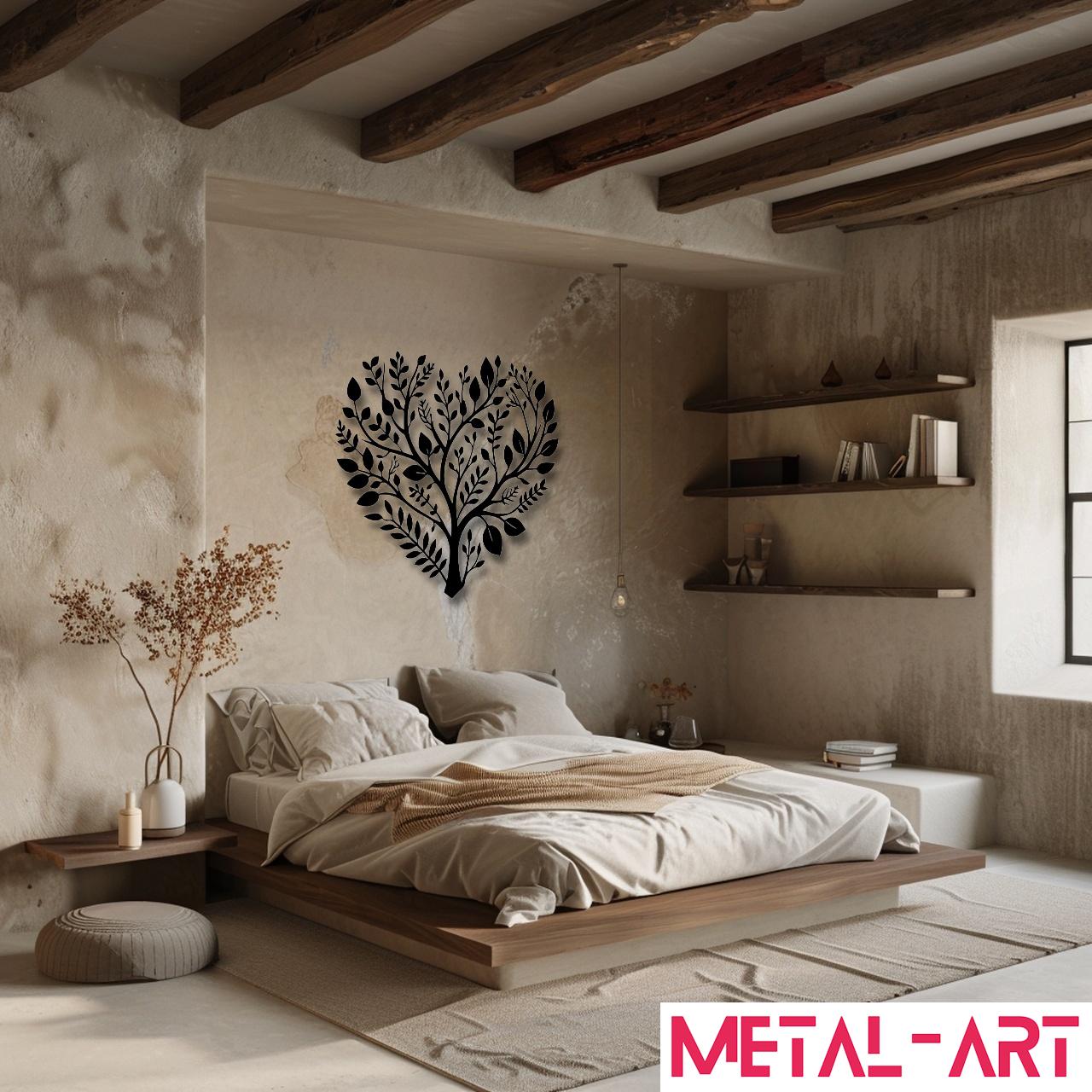 Heartwood Harmony - laser-cut metal wall art