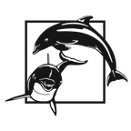 Dolphin Duo - laser-cut metal wall art