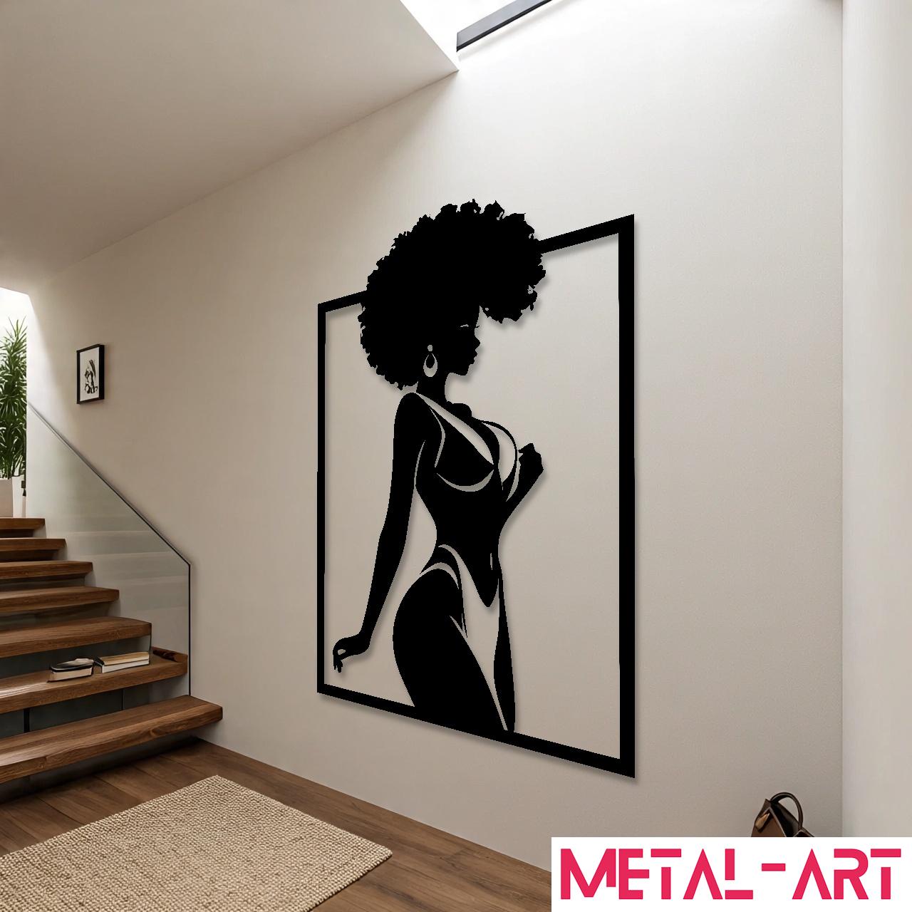 Afro Elegance - laser-cut metal wall art