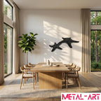 Twin Stars - laser-cut metal wall art