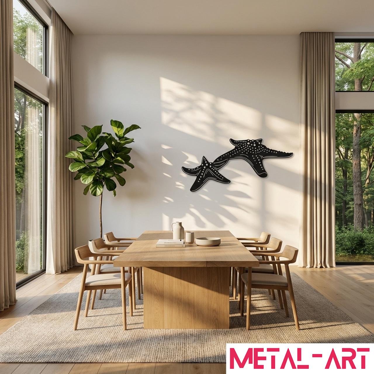 Twin Stars - laser-cut metal wall art