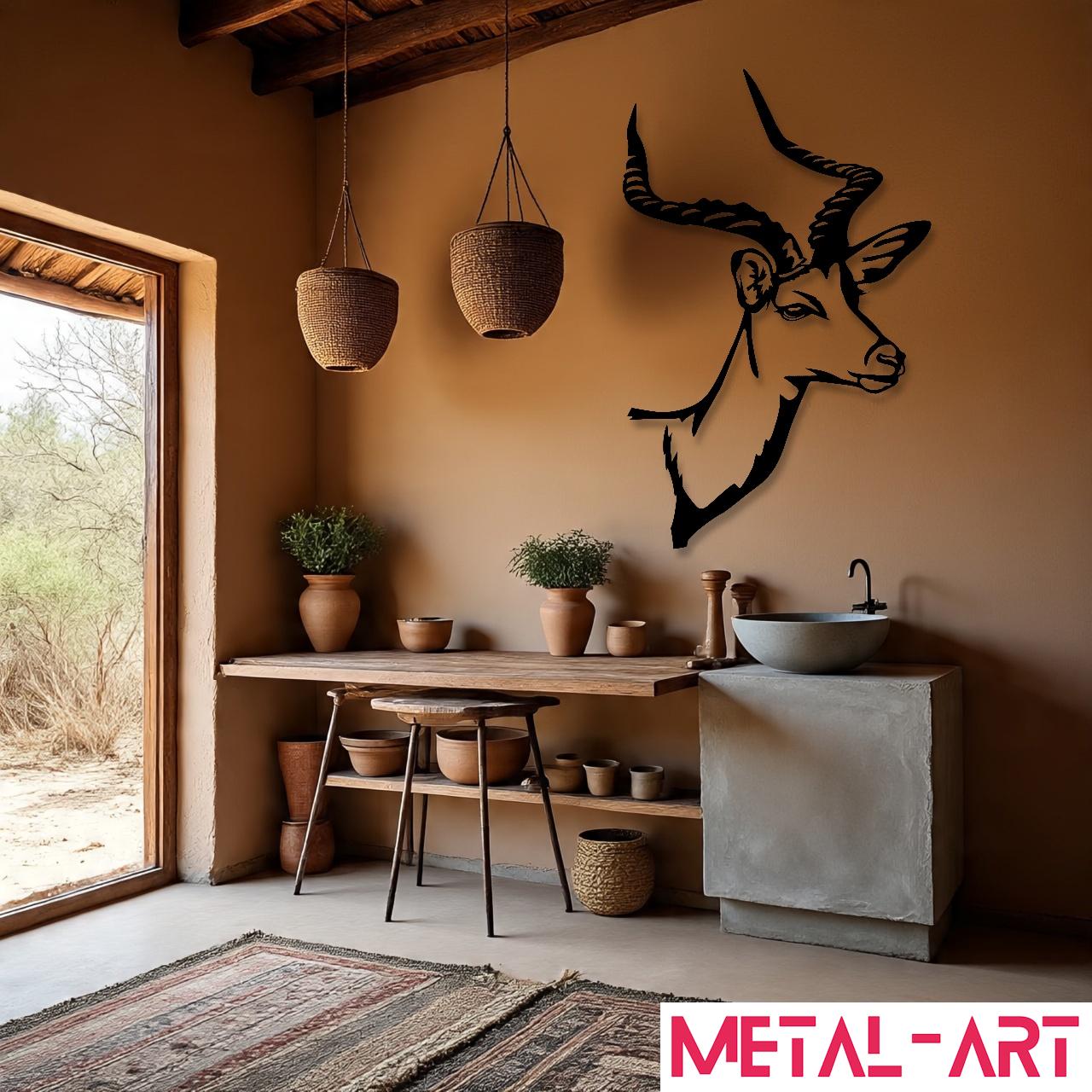 Noble Horns - laser-cut metal wall art