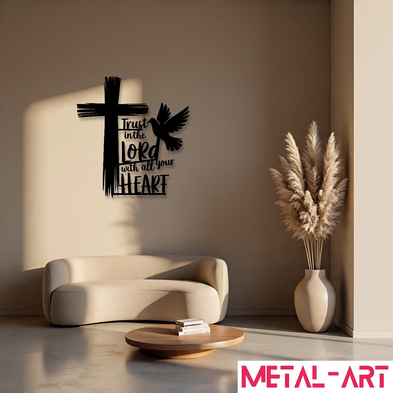 Wings of Belief - laser-cut metal wall art