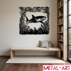 Into the Blue - laser-cut metal wall art