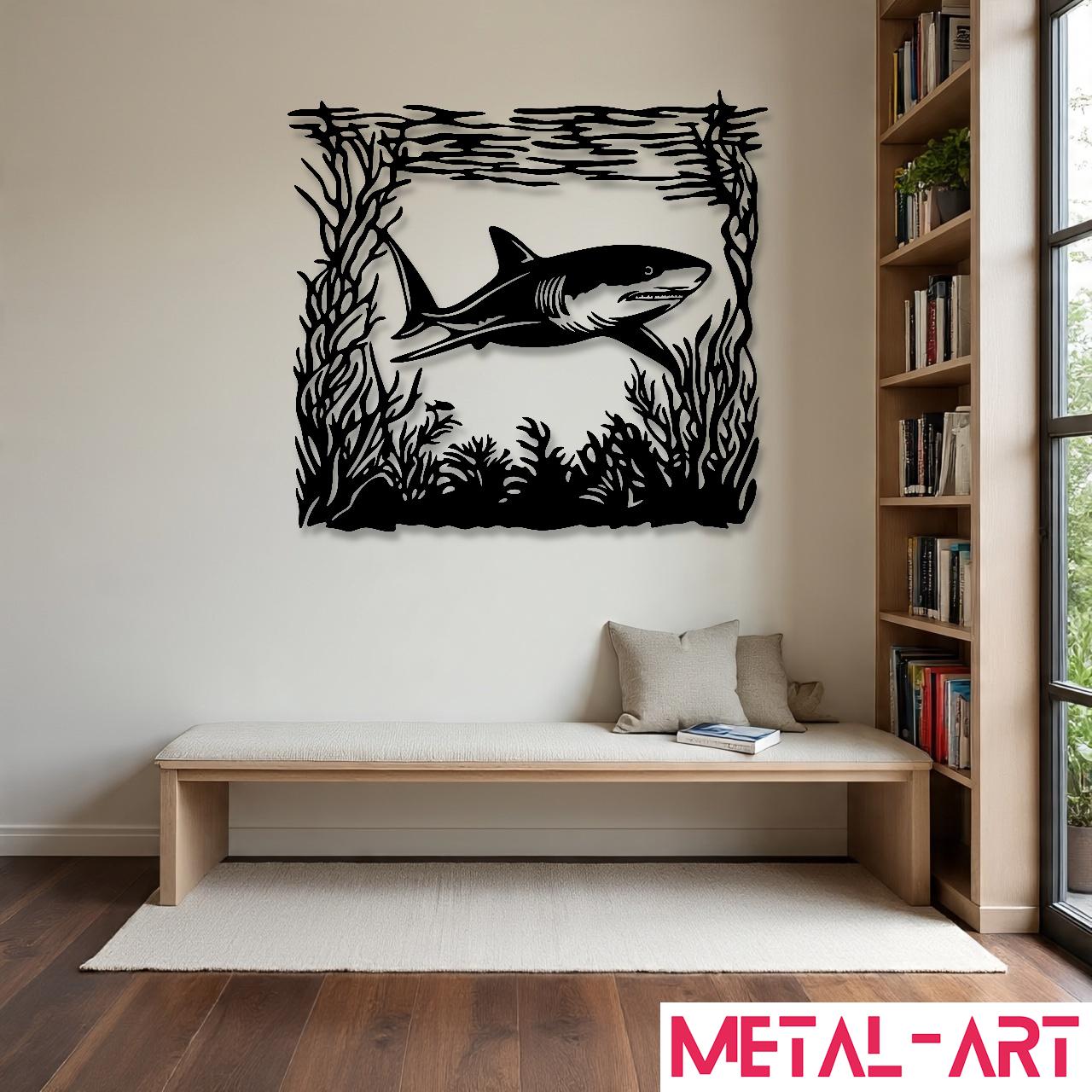 Into the Blue - laser-cut metal wall art