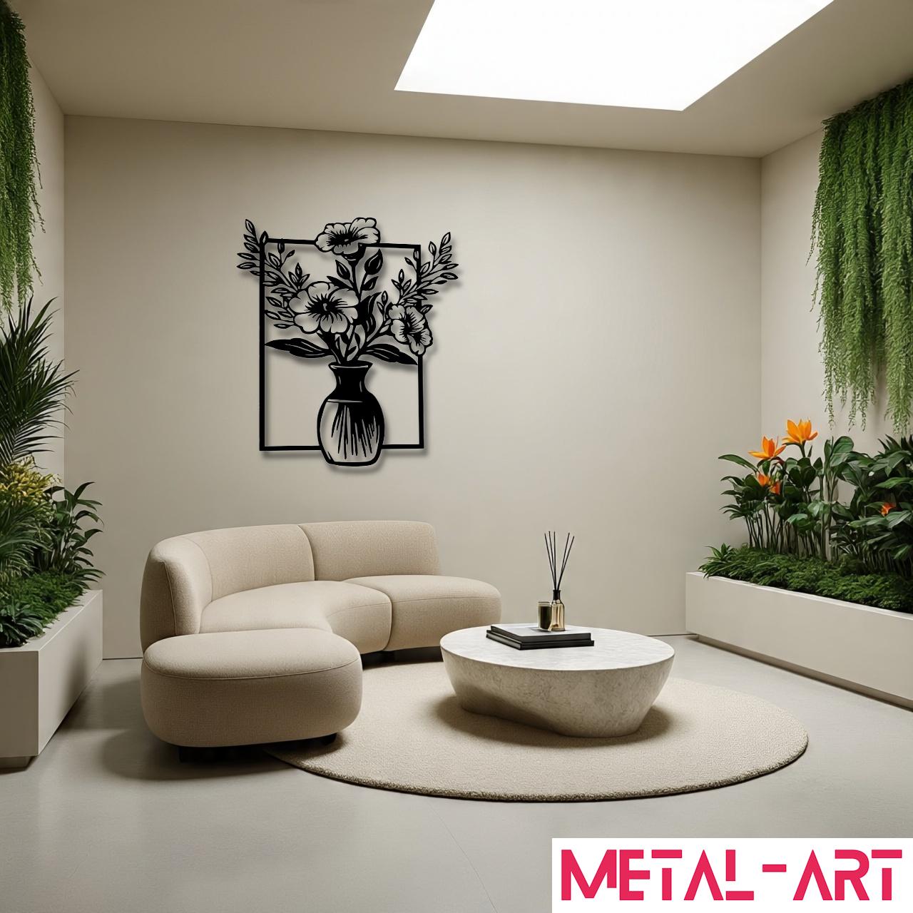 Botanical Stillness - laser-cut metal wall art