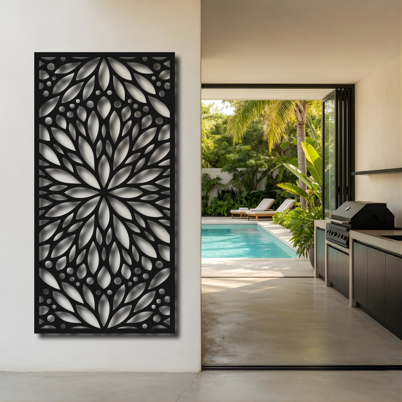 Bloom Wheel - laser-cut metal wall art