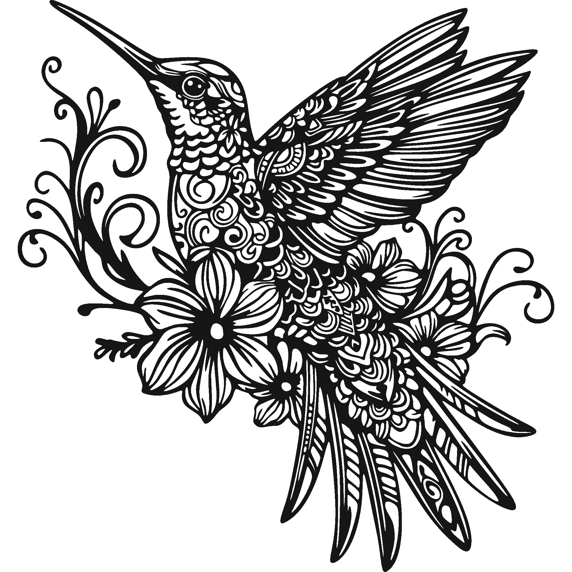 Blur of Wings - laser-cut metal wall art
