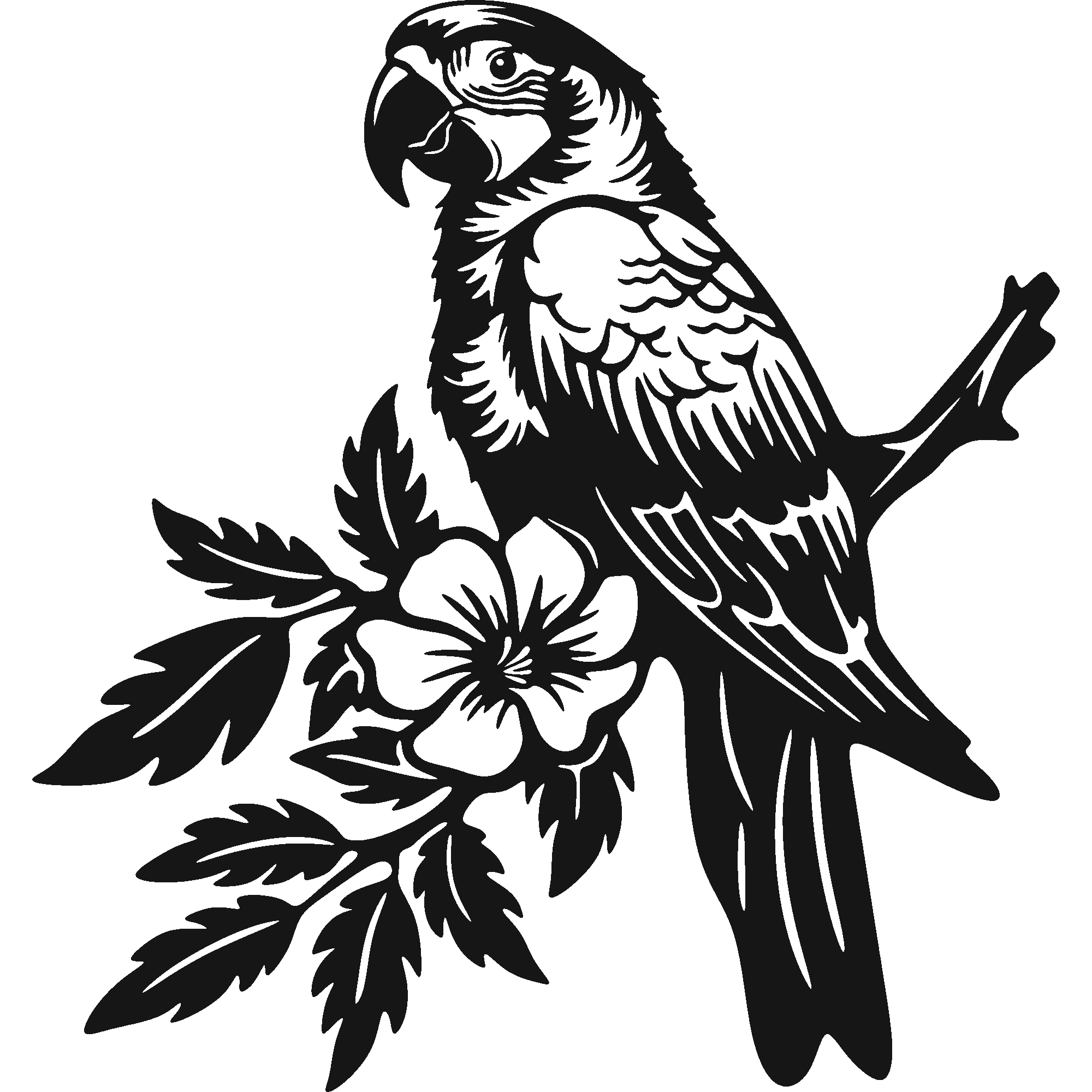 Bold Plumage - laser-cut metal wall art