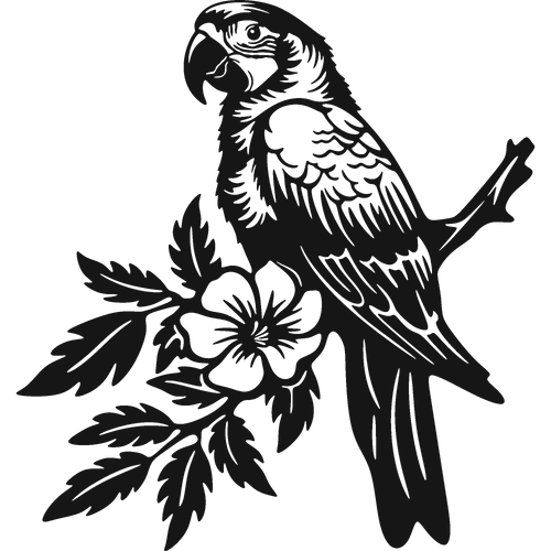Bold Plumage - laser-cut metal wall art
