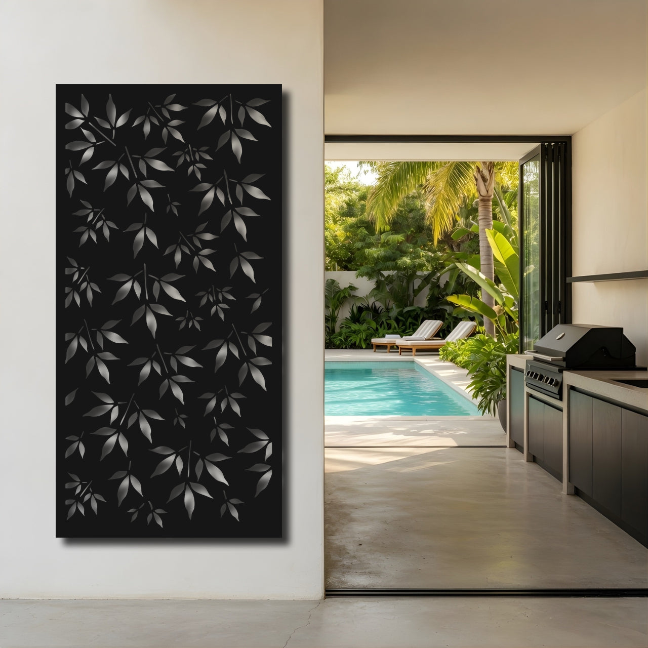 Cascade Leaf - laser-cut metal wall art
