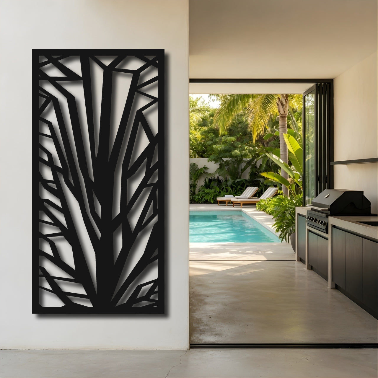 Crystal Fan - laser-cut metal wall art