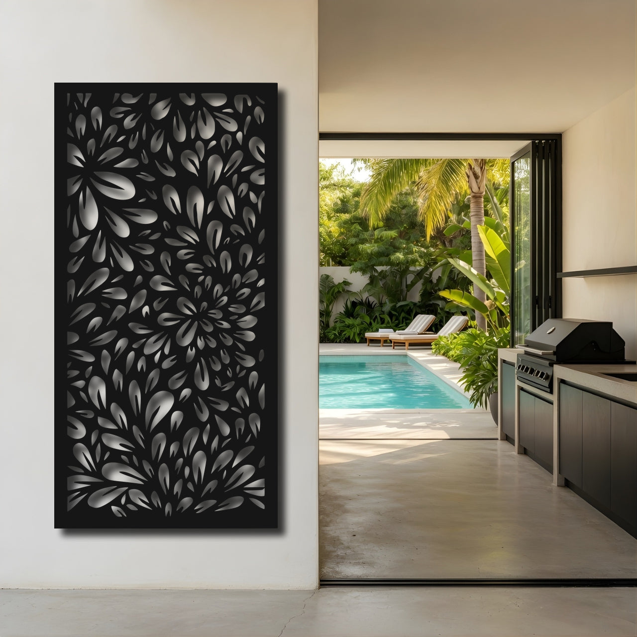 Dahlia Burst - laser-cut metal wall art