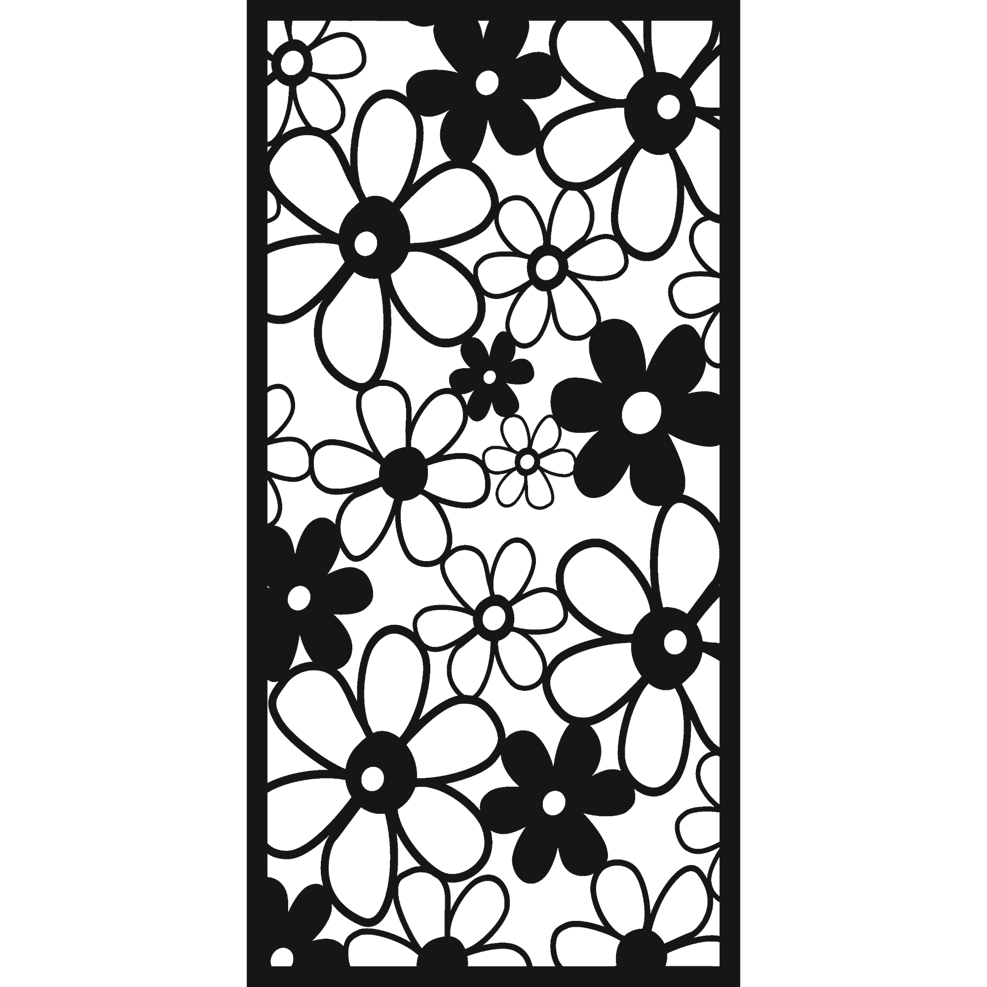 Daisy Field - laser-cut metal wall art