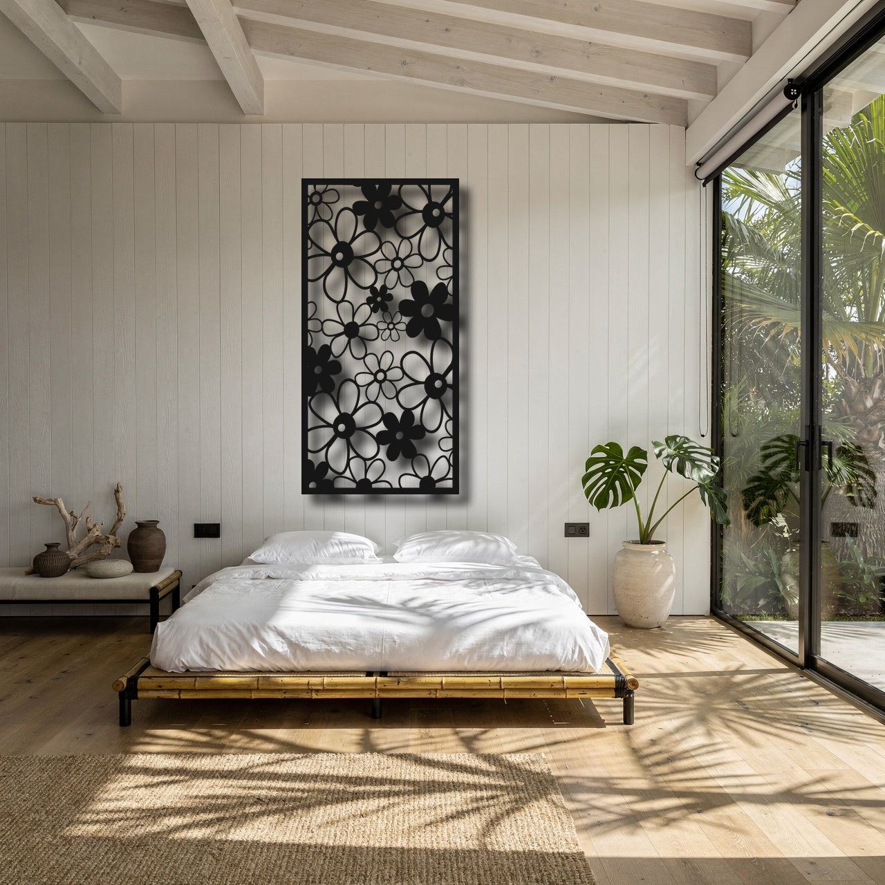 Daisy Field - laser-cut metal wall art