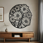 Daisy Ring - laser-cut metal wall art