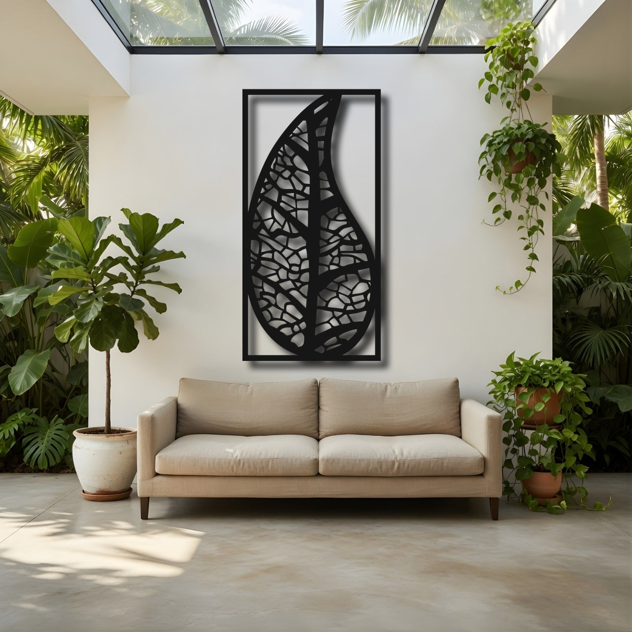 Drop Leaf - laser-cut metal wall art