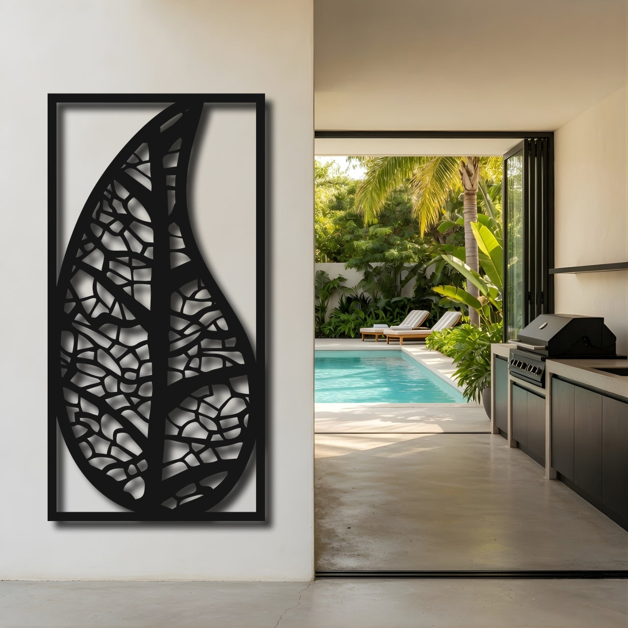 Drop Leaf - laser-cut metal wall art