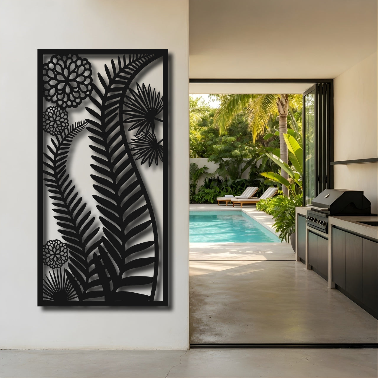 Fern Bloom - laser-cut metal wall art