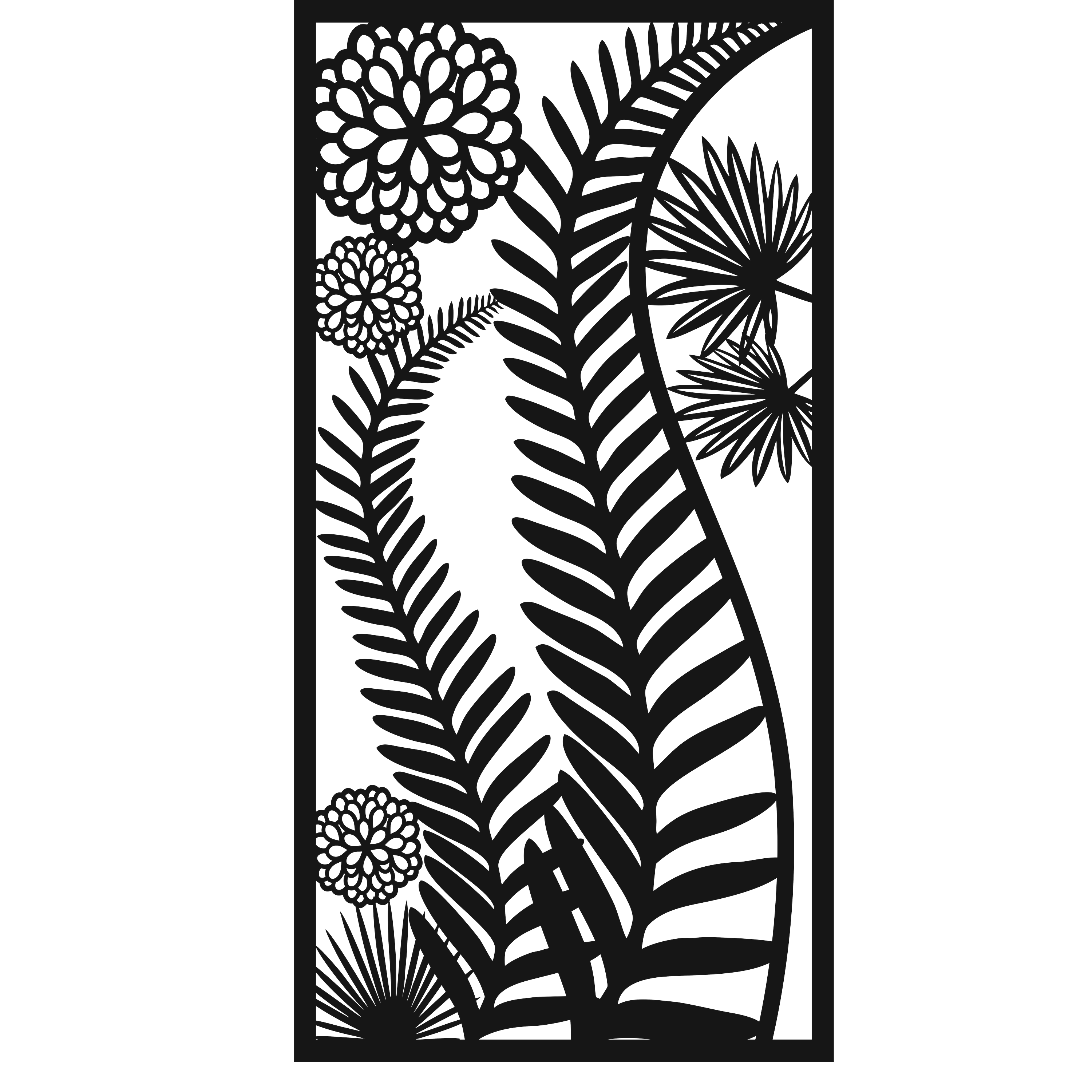 Fern Bloom - laser-cut metal wall art