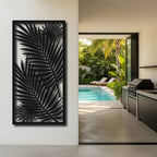 Frond Cross - laser-cut metal wall art