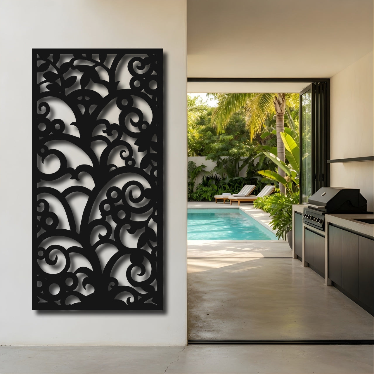 Grand Scroll - laser-cut metal wall art