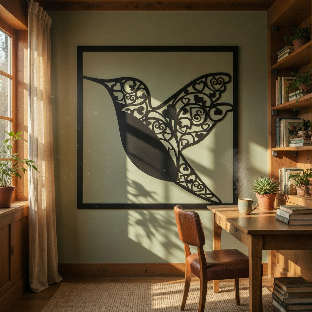 Heart Wing - laser-cut metal wall art