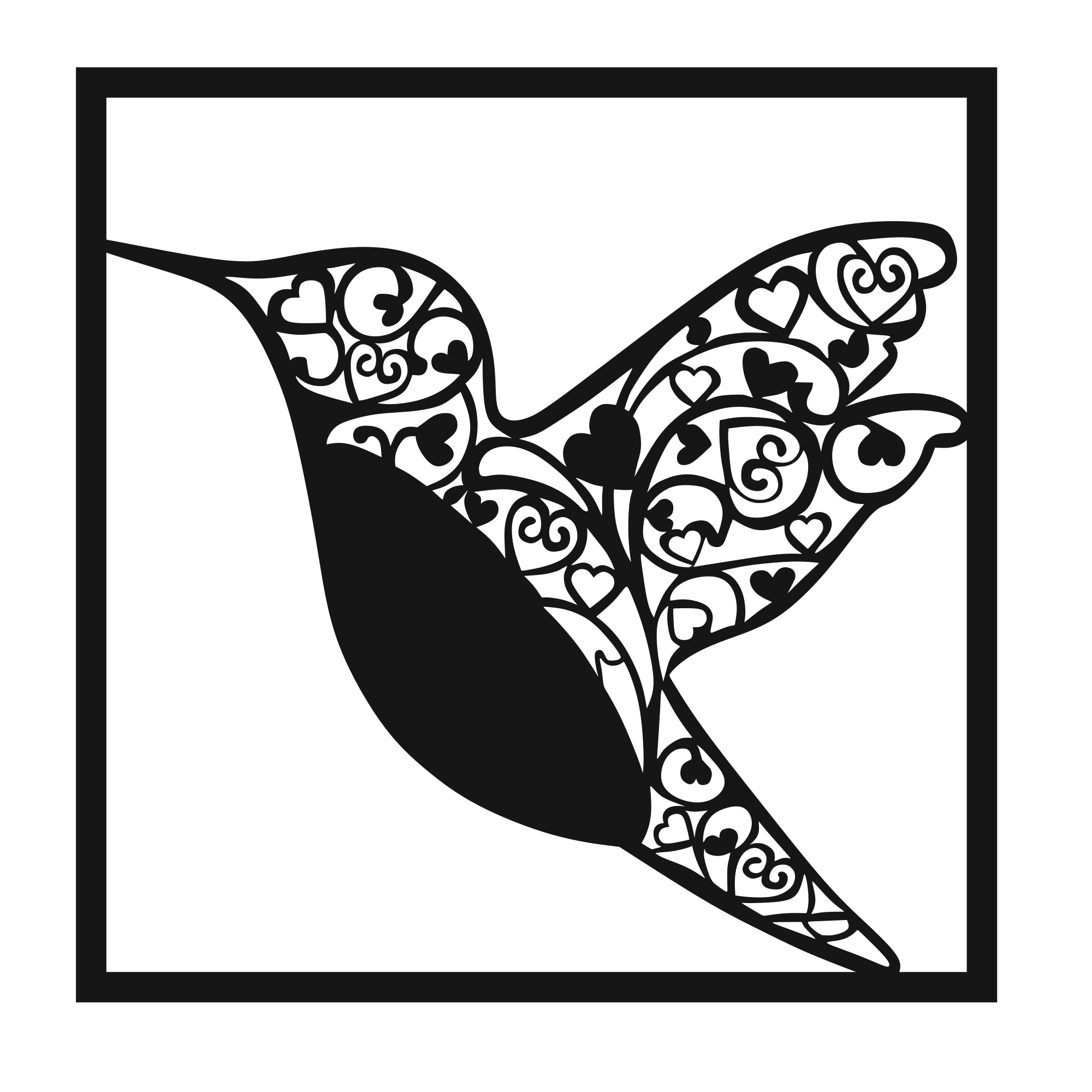 Heart Wing - laser-cut metal wall art