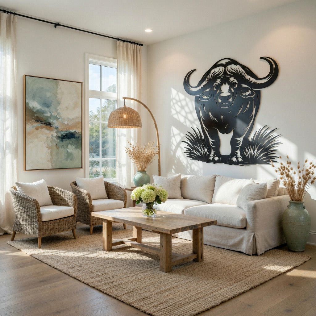 Horn Down - laser-cut metal wall art