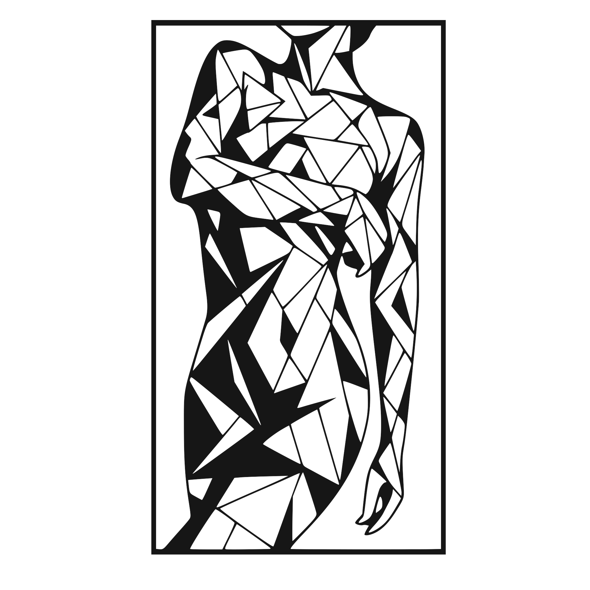Ink Portrait - laser-cut metal wall art