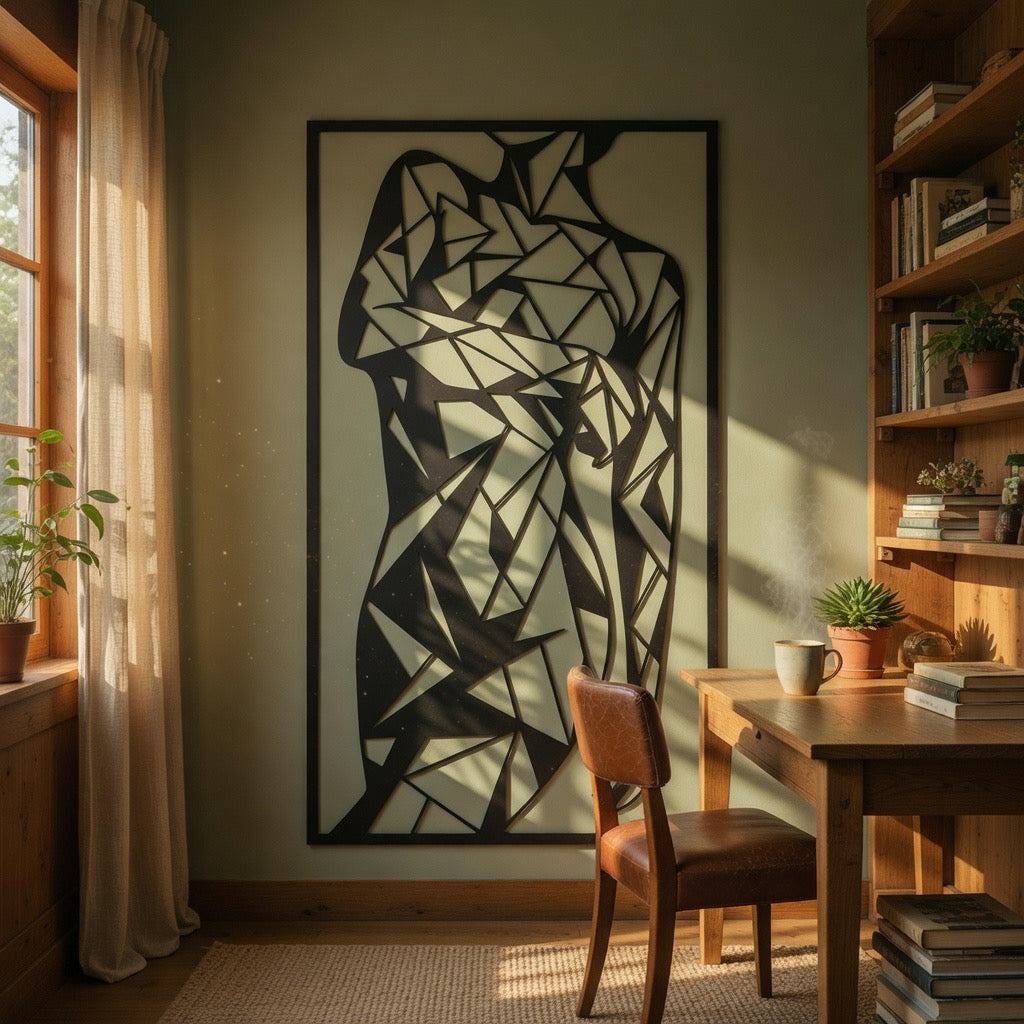 Ink Portrait - laser-cut metal wall art