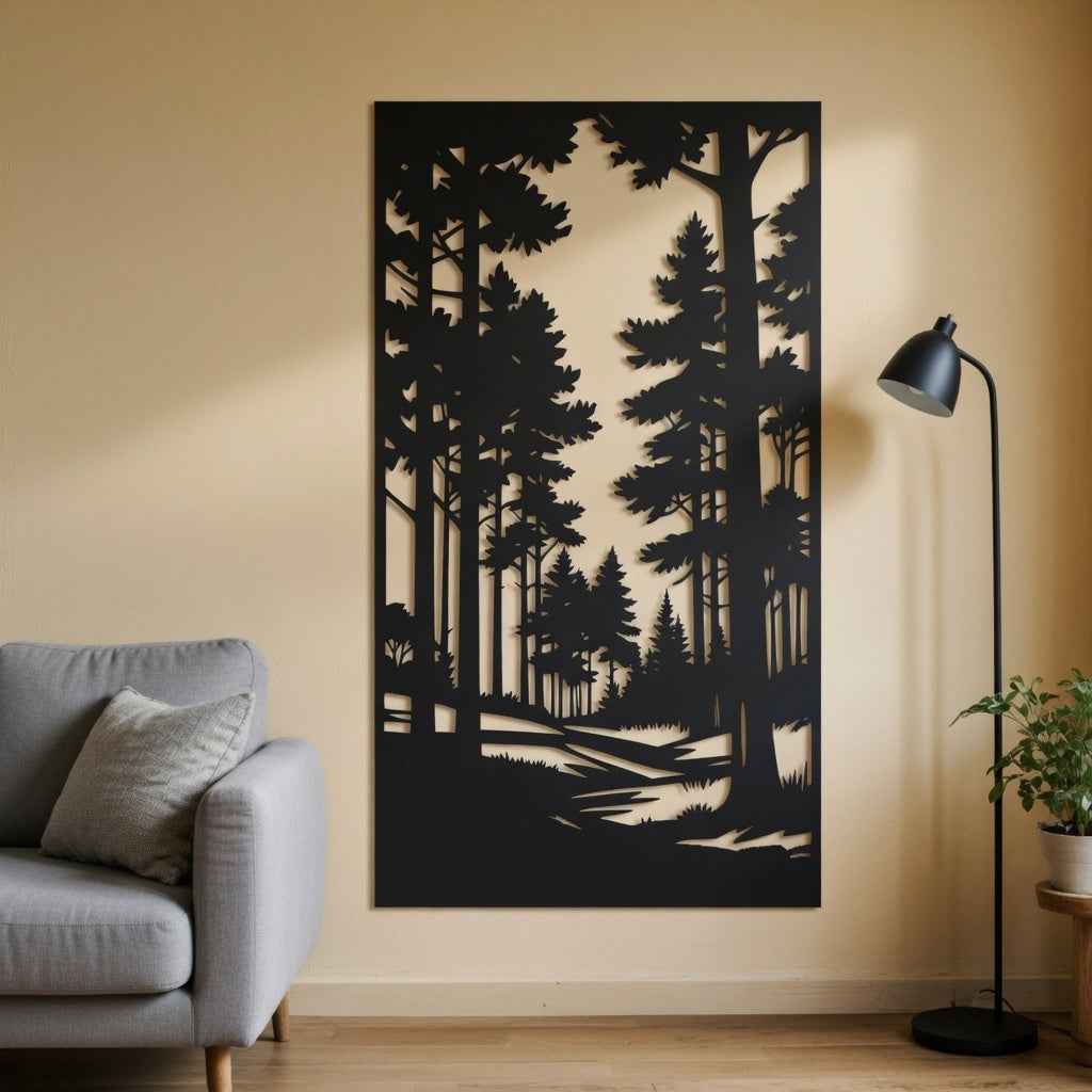Into The Pines - laser-cut metal wall art