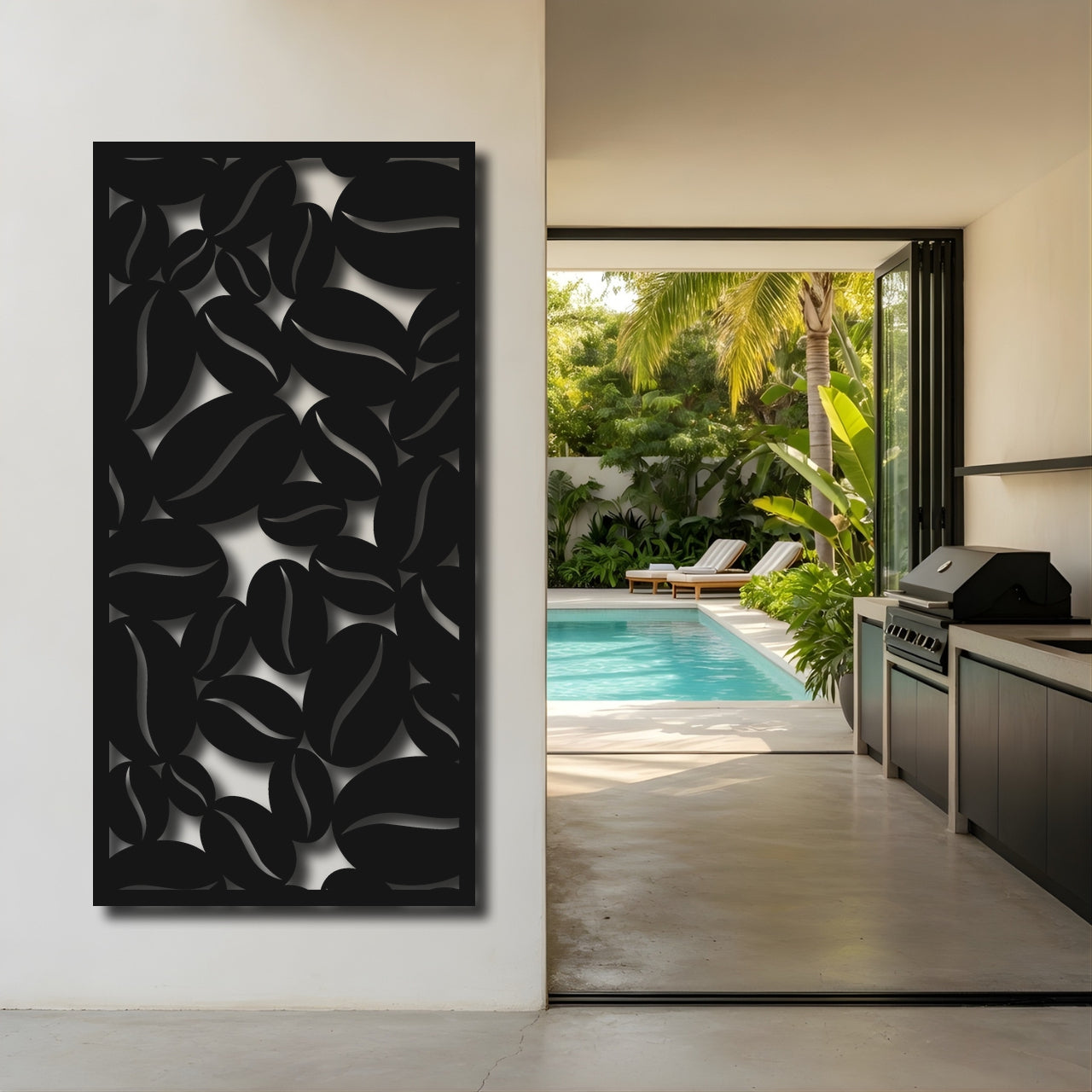 Leaf Curl - laser-cut metal wall art