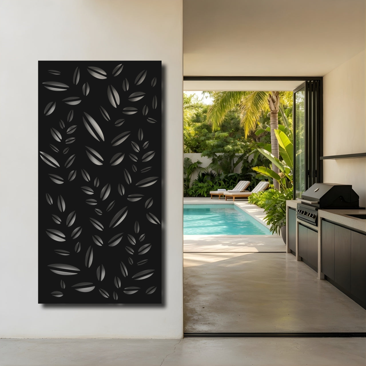 Leaf Scatter - laser-cut metal wall art