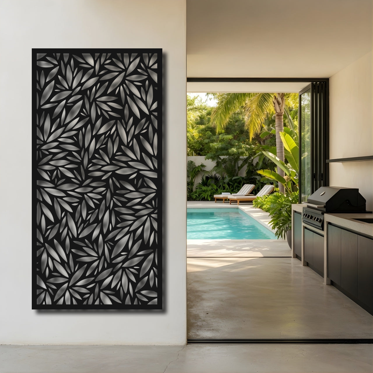 Leaf Toss - laser-cut metal wall art