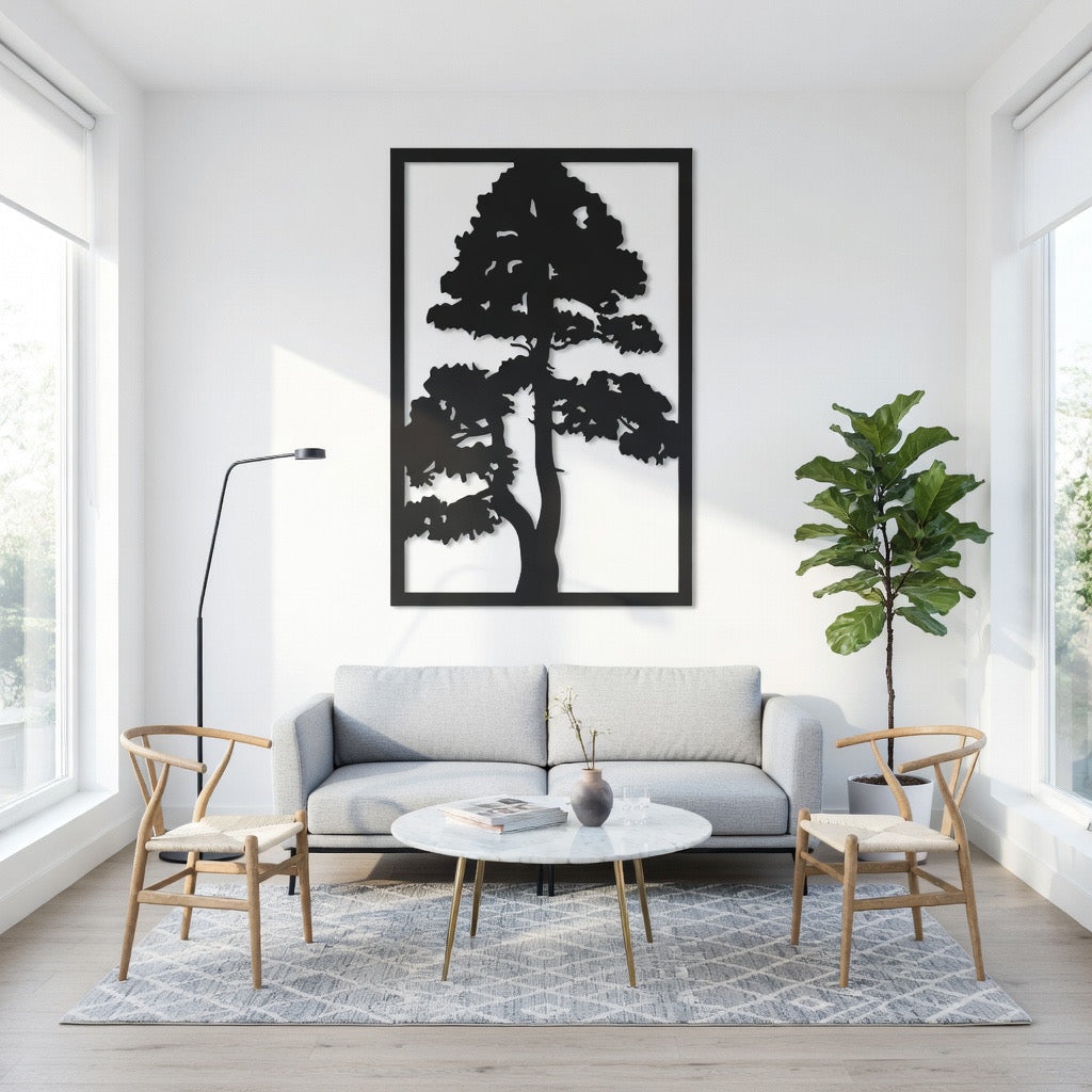 Lone Needle - laser-cut metal wall art