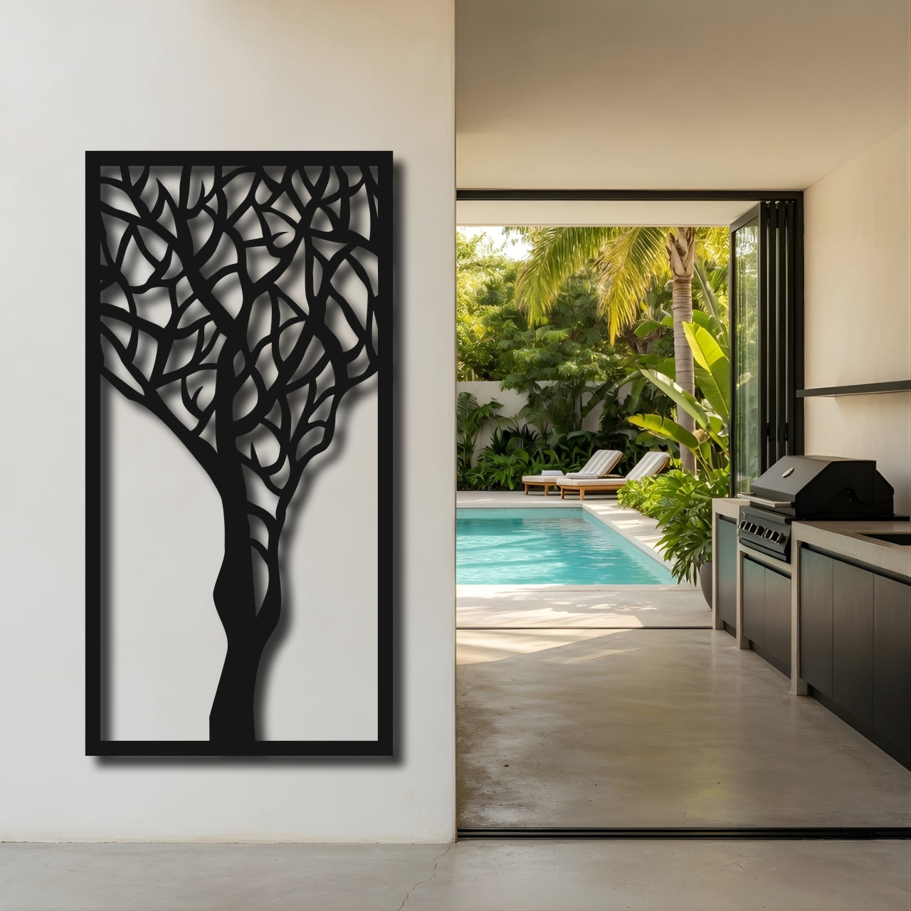 Lone Tree - laser-cut metal wall art
