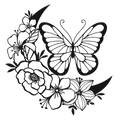 Lunar Flutter - laser-cut metal wall art