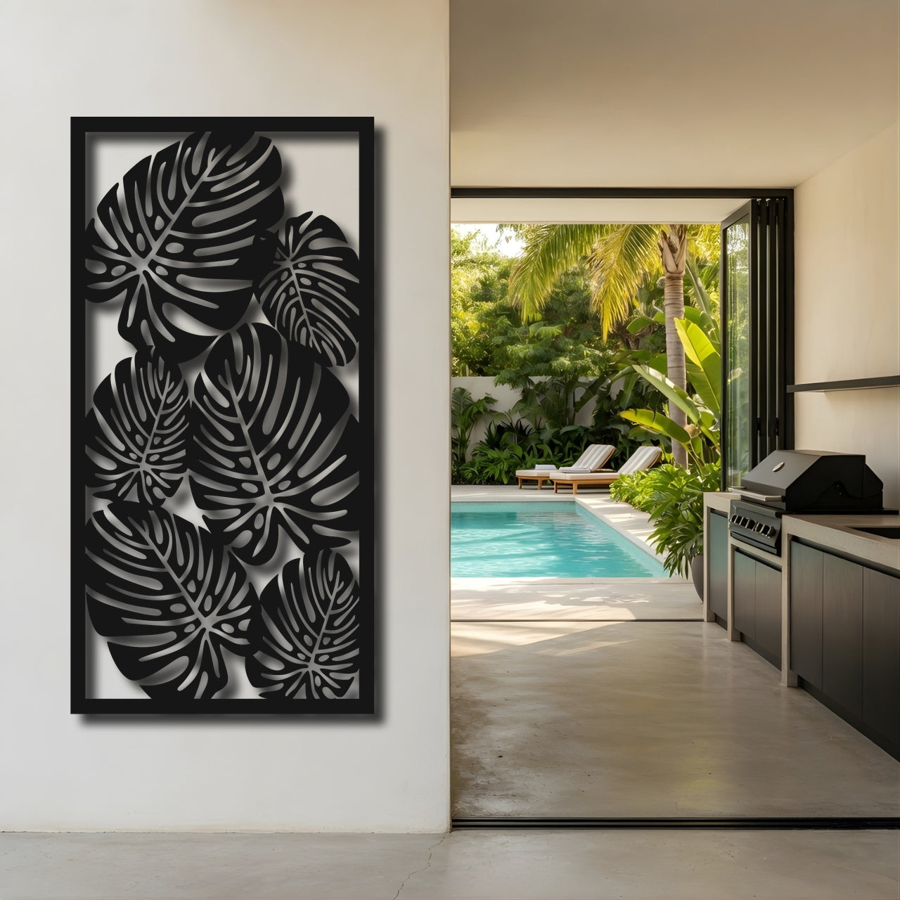 Monstera - laser-cut metal wall art