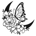 Night Bloom - laser-cut metal wall art
